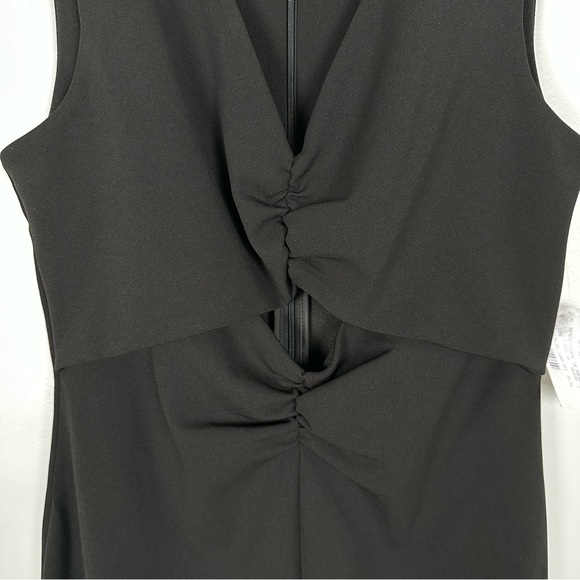 NWT Calvin Klein Ruched Sheath Dress Black Cutout Detail Size  8 - Picture 7 of 9